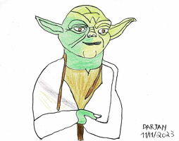 Yoda encre de chine colorisé