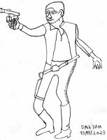 Han Solo en noir et blanc