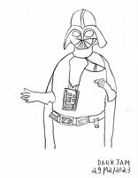 Dark Vador en noir et blanc